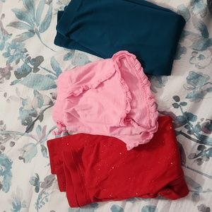 Bundle, 4T, 4. Leggings and Shorts, Green, Red and Pink